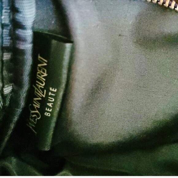 Yves Saint Laurent YSL Beaute Red Leather Embellished Cosmetic Pouch Travel Bag - Picture 11 of 11